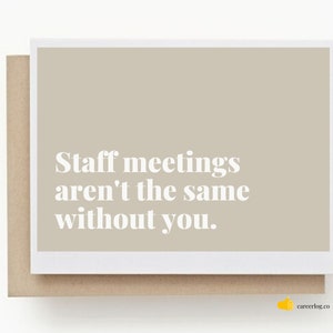 Carte d'adieu - carte d'adieu - carte de sympathie pour collègue - carte pour personnel - carte pour employé
