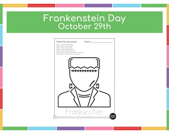 Frankenstein Day - Coloring Pages for Kids - Halloween Worksheets - Halloween Printables