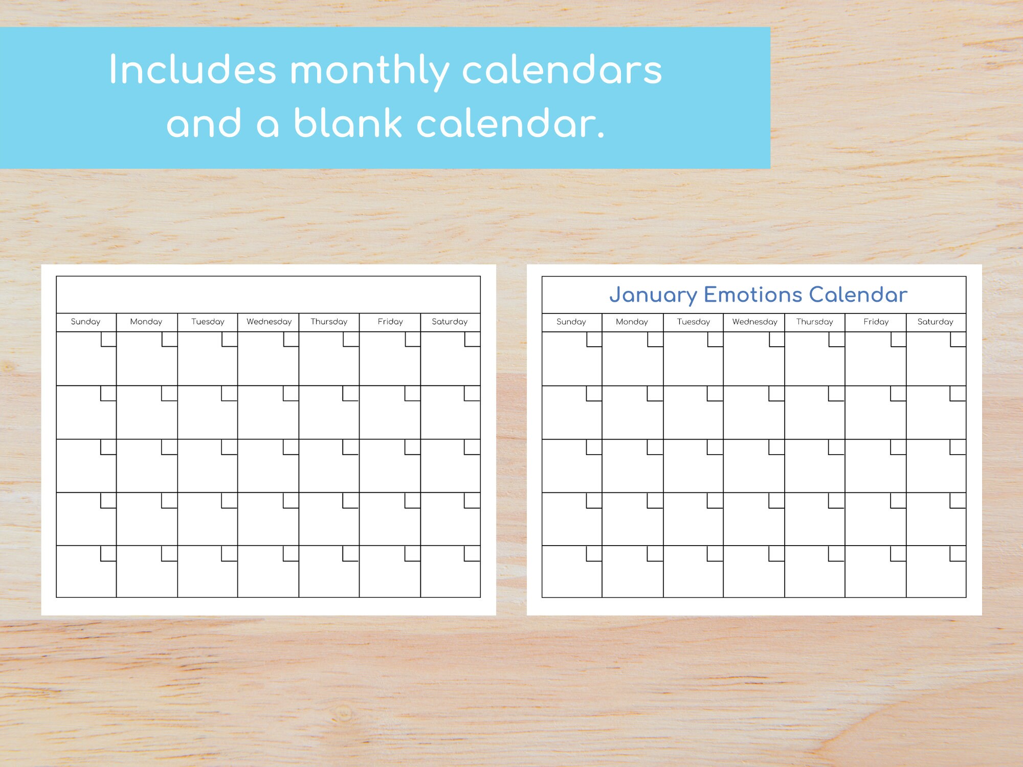 Kids Emotion Chart Emotions Calendar for Kids Emotions Etsy UK