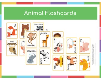 Animal Flashcards, Animal Matching Game