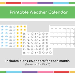 Calendrier météo imprimable pour les enfants, Homeschool Printables, Preschool Printables, Weather Chart, Weather Preschool, Weather Tracker