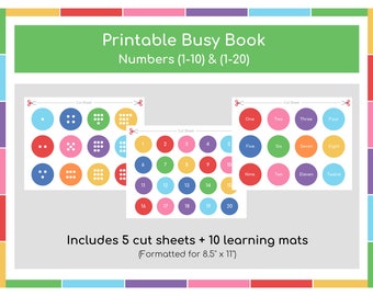 Number Busy Book Printable,Quiet Book Pages,Printable Busy Binder,Busy Books for Toddlers,Printable Busy Book Preschool,Learning numbers