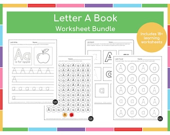 Letter A Worksheets for Kids, Letter Practice for Kids, Letter Worksheets, Handwriting Worksheet for Kids, Letter Tracing Worksheet