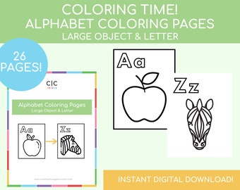 Alphabet Coloring Book, Alphabet Coloring Page Printable, Coloring Books for Kids, Kids Coloring Pages, Kids Coloring Book, Learning Letters
