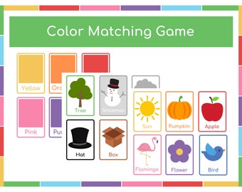 Color matching game for kids, matching games for toddlers, memory games, color flashcards, games for kids, learning games for toddlers