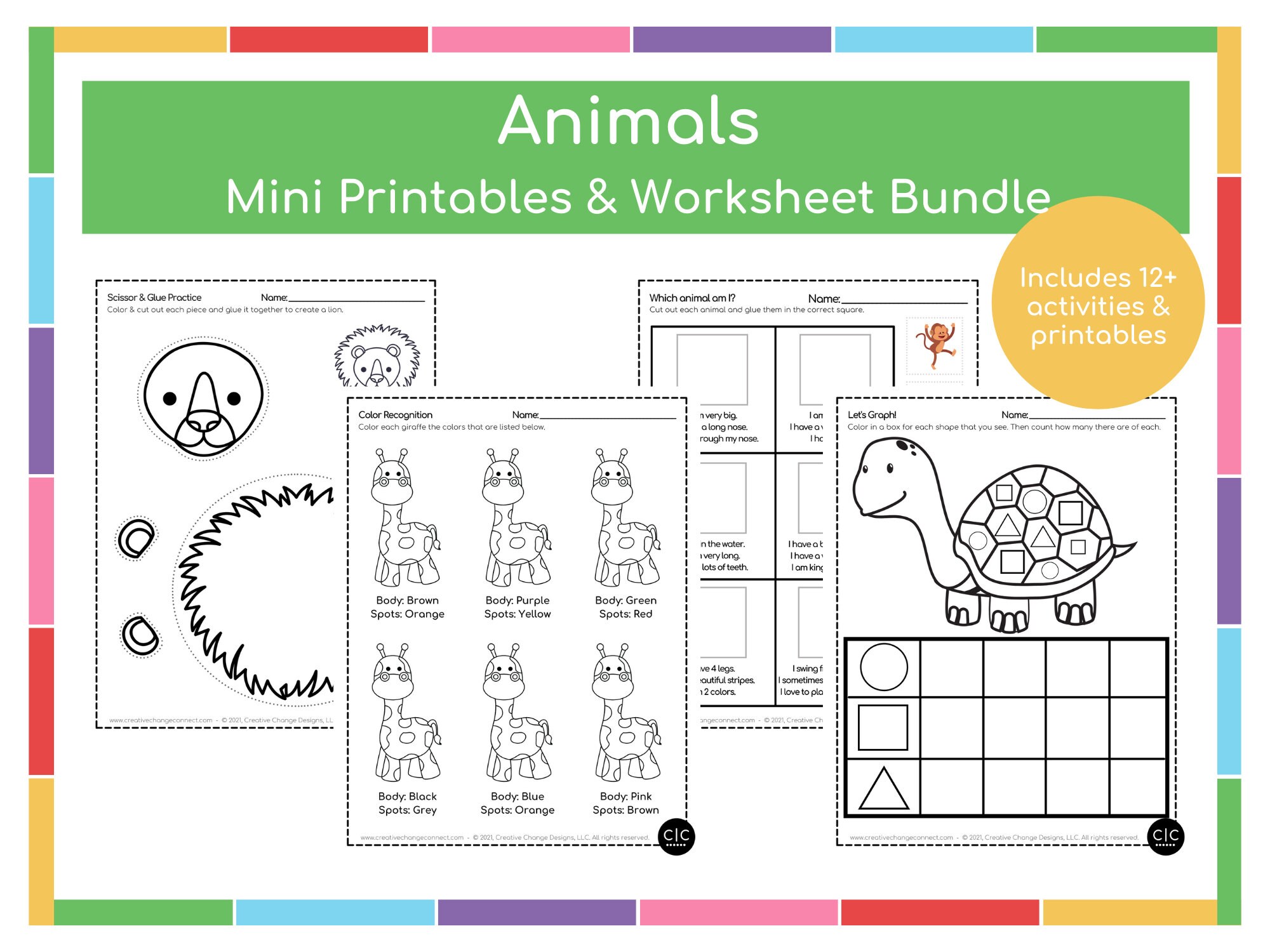 animal workbook animal worksheets zoo printables etsy