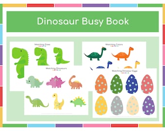 Dinosaur Printable,Quiet Book Pages,Printable Busy Binder Toddler,Busy Books for Toddlers,Printable Busy Book Preschool