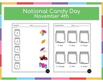 National Candy Day - Learning Worksheets for Kids - Kids Activities
