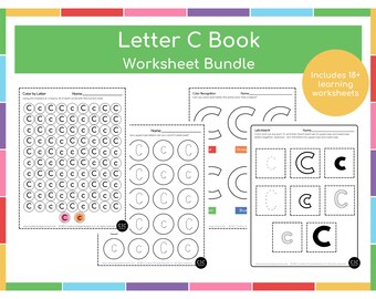 Letter C Worksheets for Kids, Letter Practice for Kids, Letter Worksheets, Handwriting Worksheet for Kids, Letter Tracing Worksheet