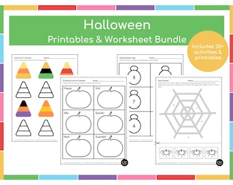 Halloween Workbook - Halloween Worksheets - Halloween Printables - Preschool Worksheets - Kindergarten Worksheets