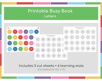 Alphabet Busy Book Printable,Quiet Book Pages,Printable Busy Binder Toddler,Busy Books for Toddlers,Printable Busy Book Preschool