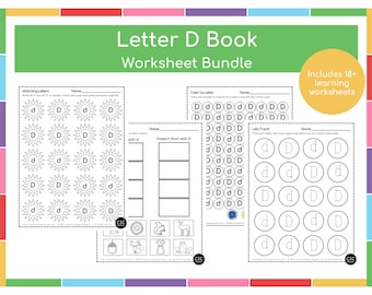 Letter D Worksheets for Kids, Letter Practice for Kids, Letter Worksheets, Handwriting Worksheet for Kids, Letter Tracing Worksheet