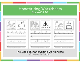 Handwriting Practice Sheets, Handwriting Practice for Kids, Handwriting Printable, Handwriting Worksheet for Kids, Letter Tracing Worksheet