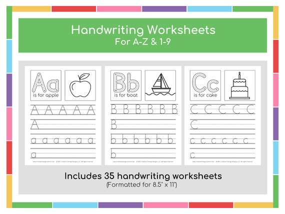 Handwriting Practice Sheets, Handwriting Practice for Kids, Handwriting  Printable, Handwriting Worksheet for Kids, Letter Tracing Worksheet 