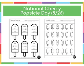 National Cherry Popsicle Day Worksheet