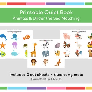 Animal Busy Book Download,Quiet Book Pages,Printable Busy Binder Toddler,Busy Books for Toddlers,Printable Busy Book Preschool