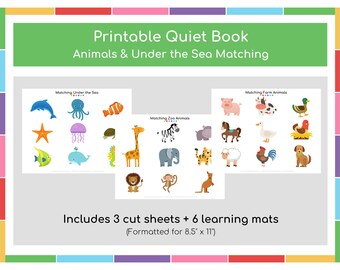 Animal Busy Book Download,Quiet Book Pages,Printable Busy Binder Toddler,Busy Books for Toddlers,Printable Busy Book Preschool