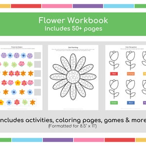 Flower Learning Pack, Flower Coloring Pages, Flower Worksheet ...