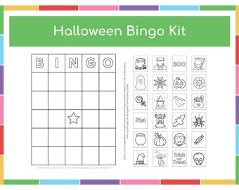Create your own Halloween Bingo Game, Games for Kids, Coloring Page, Activities for Kids, Preschool Printables, Classroom Activity