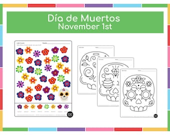 Día de Muertos - Learning Worksheets for Kids - Kids Activities - Coloring Pages for Kids
