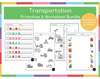 Transportation Workbook - Things that Go Worksheets - Homeschool Printables - Preschool Worksheets - Kindergarten Worksheets