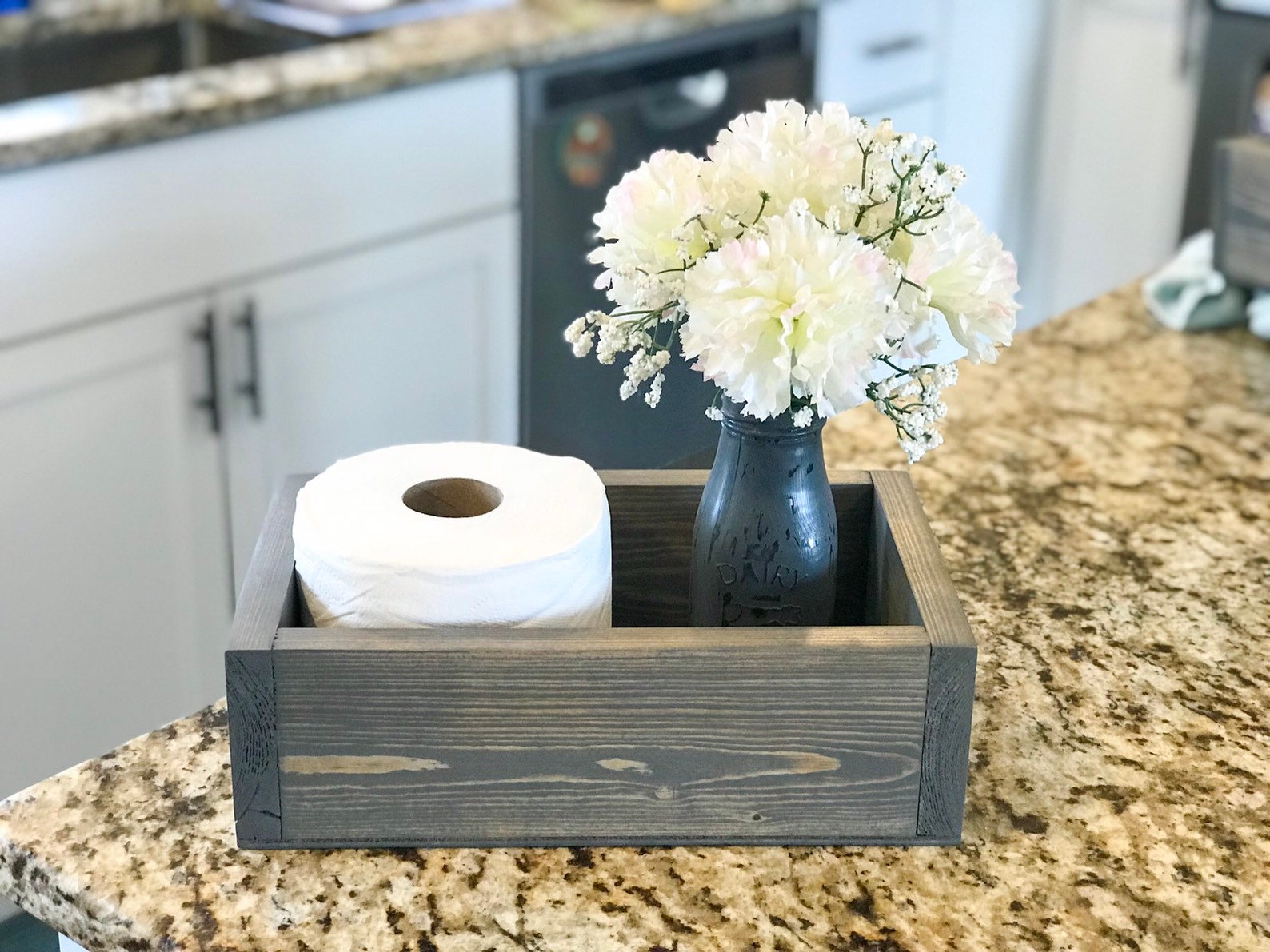 Plain Gray Bathroom Storage Box Toilet Paper Holder Etsy