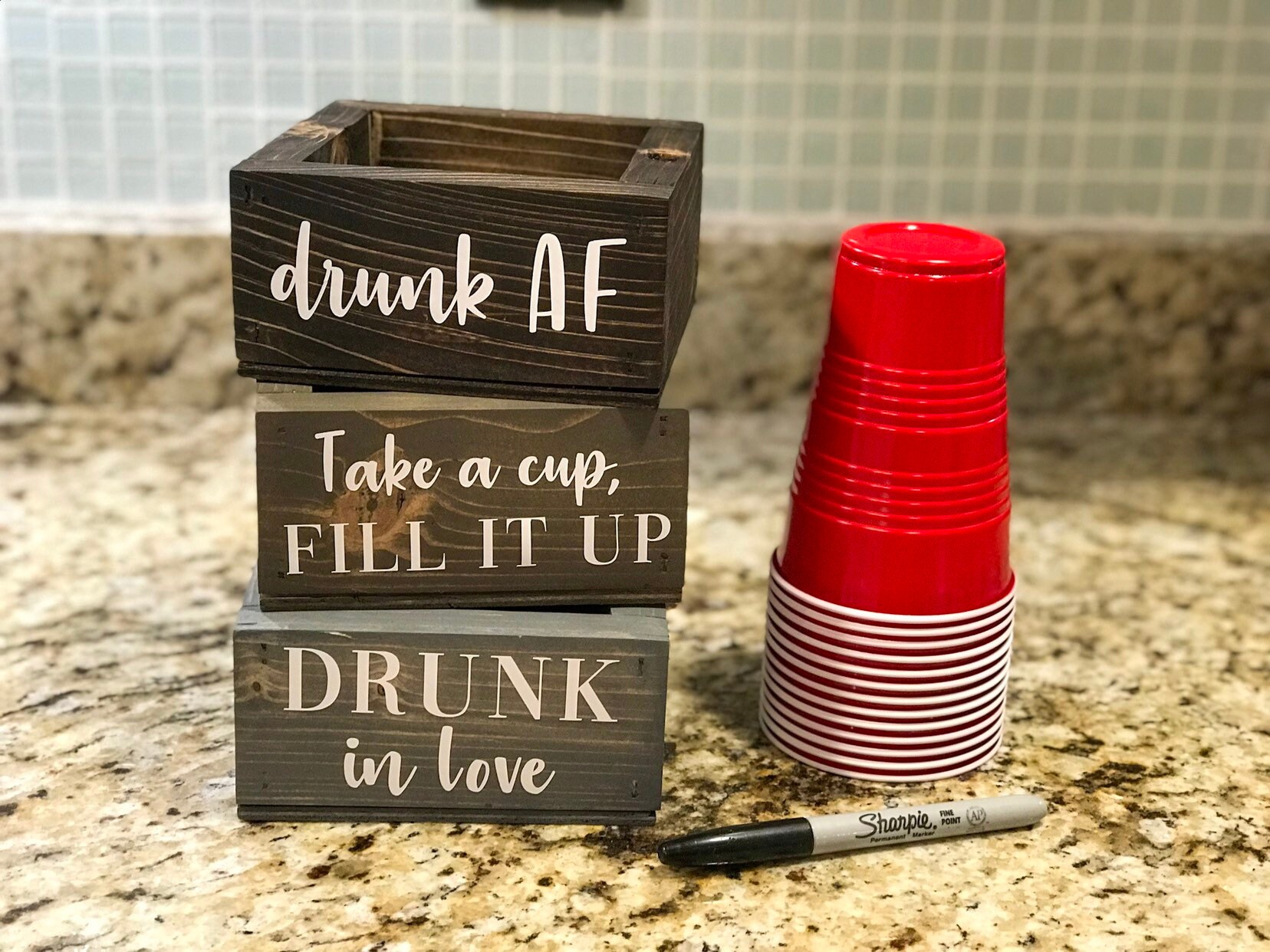 Solo Cup Holder with Marker Solo Party Cup Holder Drunk AF Etsy