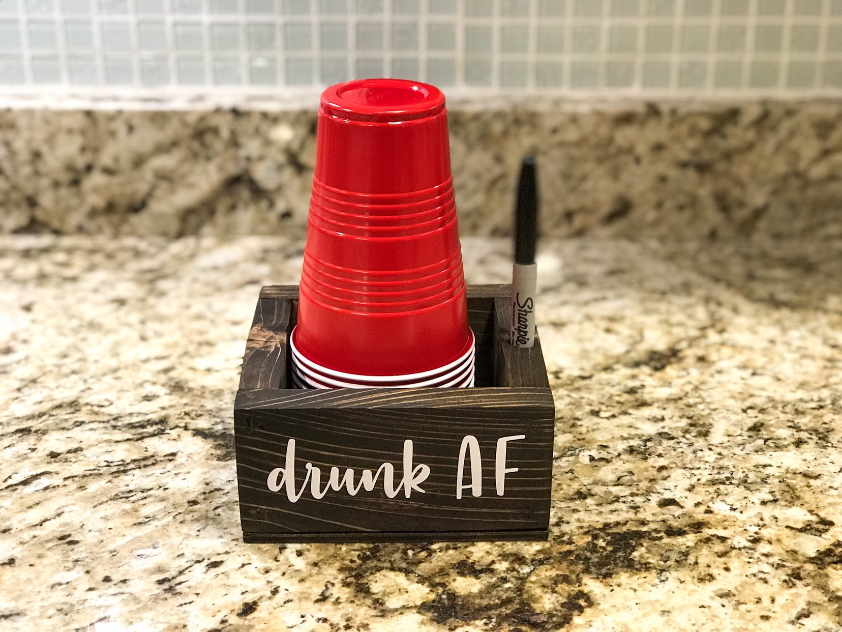 Solo Cup Holder with Marker Solo Party Cup Holder Drunk AF Etsy