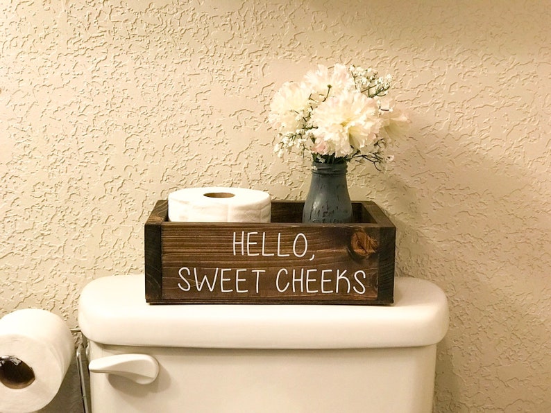 Hello Sweet Cheeks Bathroom Box Toilet Paper Holder Etsy
