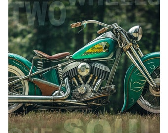 Impression d'art moto Indian : décoration murale motard vintage