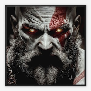 Framed Canvas Print - Kratos - The God of War