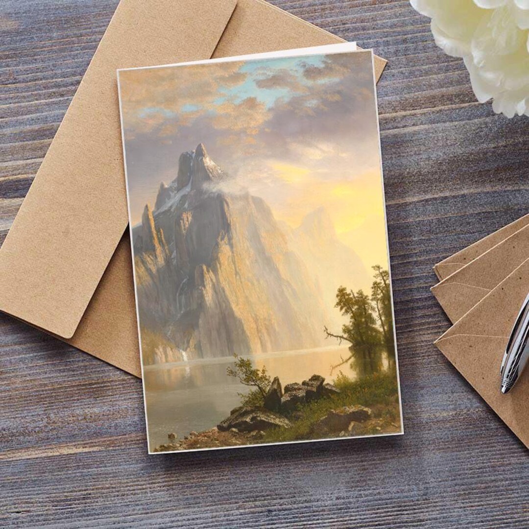 Lakeside Sunset | Blank Greeting Card | Christmas Card | Late Afternoon ...