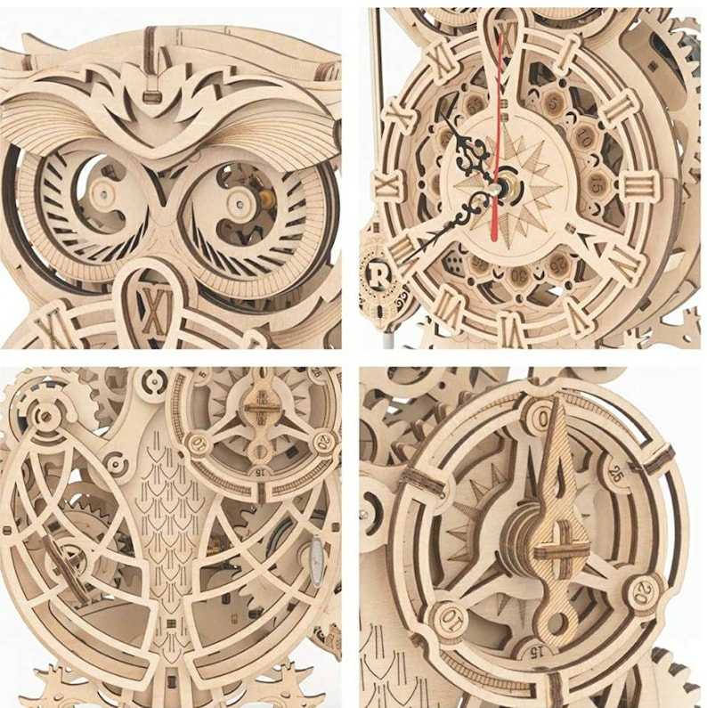 3D Wooden Puzzle Clock Model Kits Gift for Adults & Teens Etsy