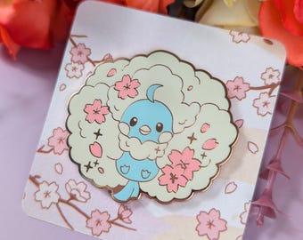 2" Mega Altaria Cherry Blossom Rose Gold Hard Enamel Pin