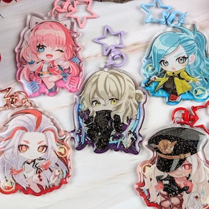 AI : The Somnium Files Gradient Keychains ( Kaname Date , Aiba , Mizuki , Tama )