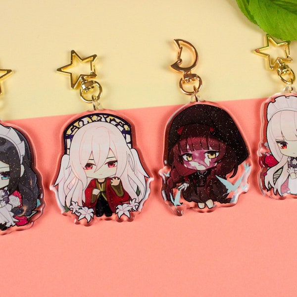 The House In Fata Morgana Merch Keychain Charms The Maid, White-Haired-Girl