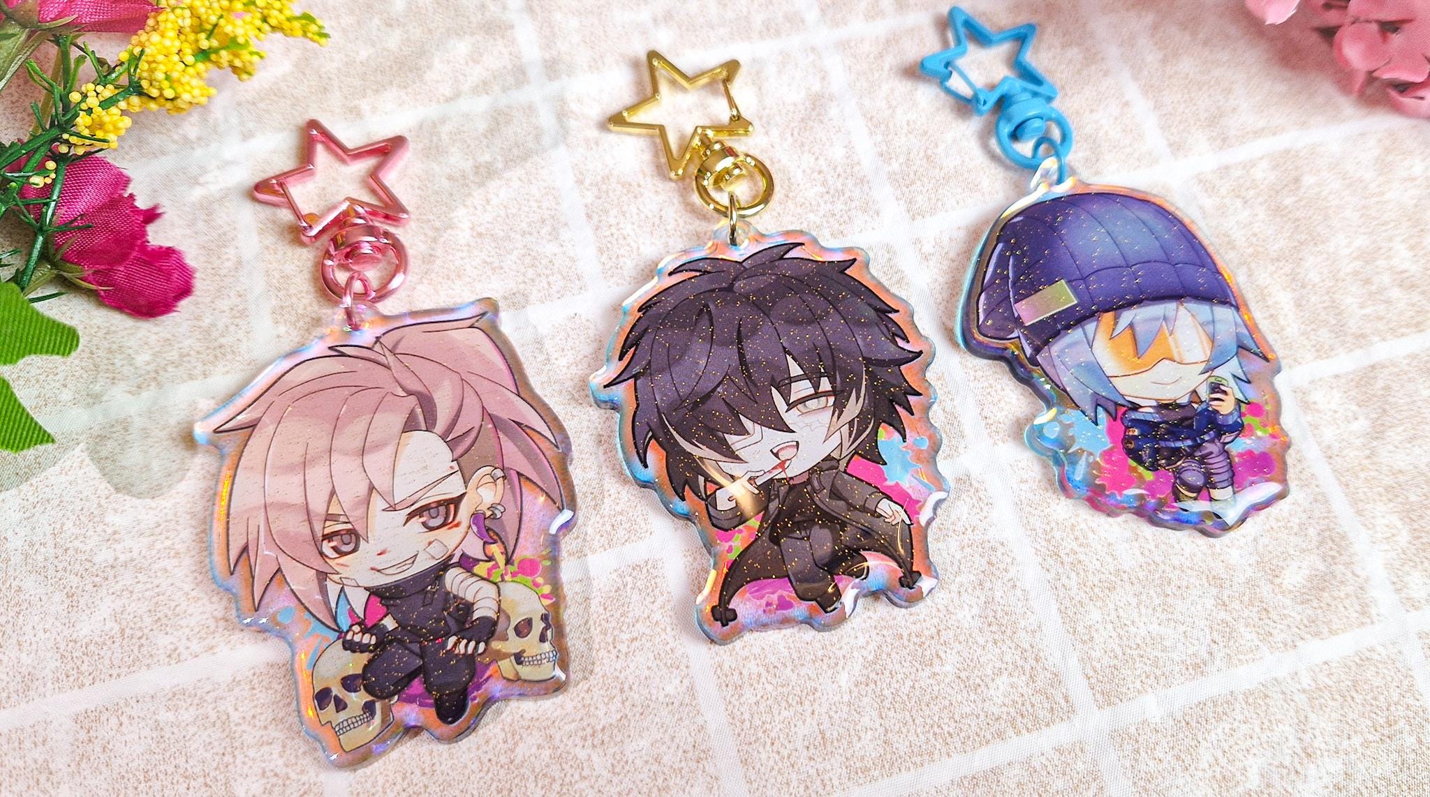 Slow Damage Keychain Charms (towa , Rei , Eiji , Madarame) - Etsy