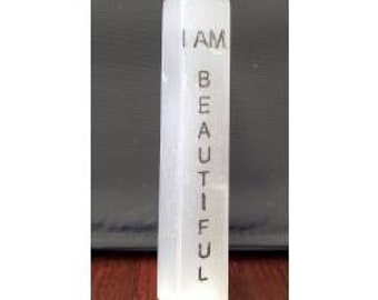 Selenite Affirmation Tower: Polished Healing Crystal Wand