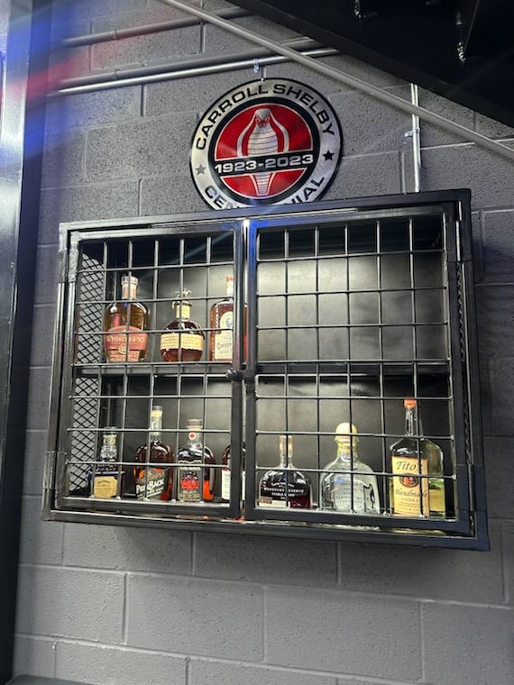 Mini Barn Door Wooden Murphy Bar Liquor Cabinet