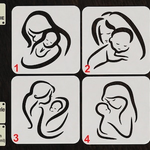 Baby Stencil, Mother and Child Stencil, Motherhood Stencil