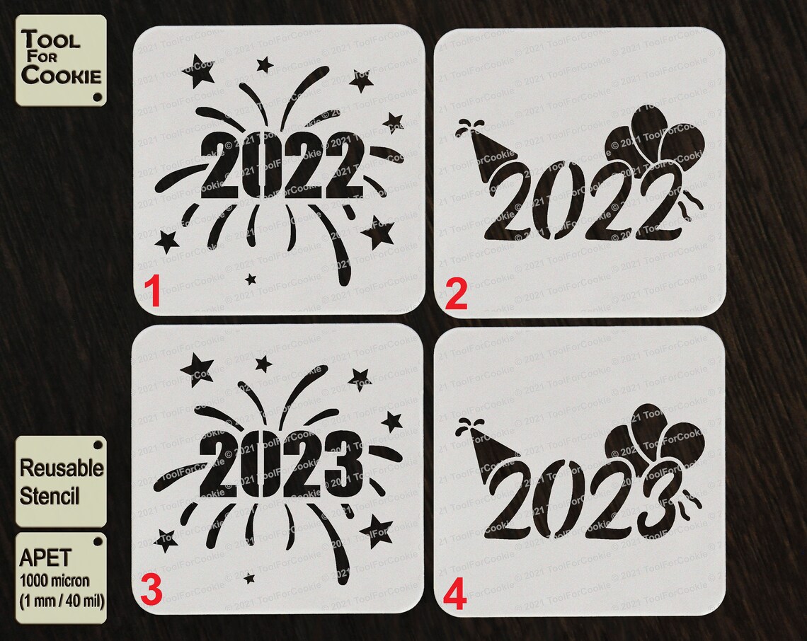 2022 Stencil 2023 Stencil New Year Stencil Custom Stencils - Etsy UK