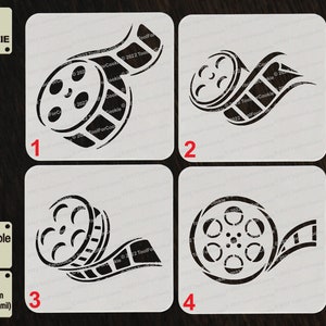 Cinema Reel Stencil, Film Reel Stencil