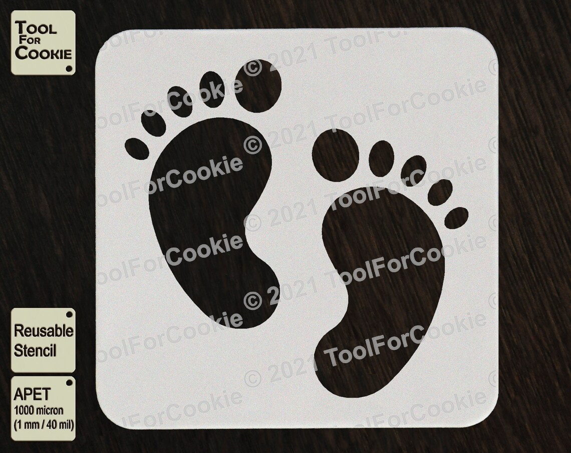 Baby Footprint Stencil Etsy