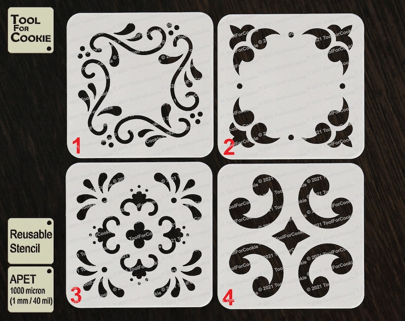 Mexican Folk Art Style Stencils Pattern Stencil Custom Etsy