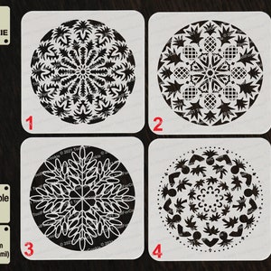 Tropical Mandala Art Stencils, Circular Mandala Stencils
