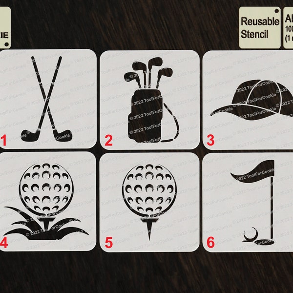Golf Ball Stencil Etsy