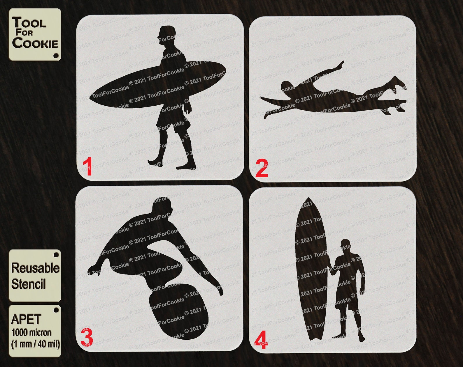 Surfer Man Stencil galería de playa plantilla personalizada | Etsy