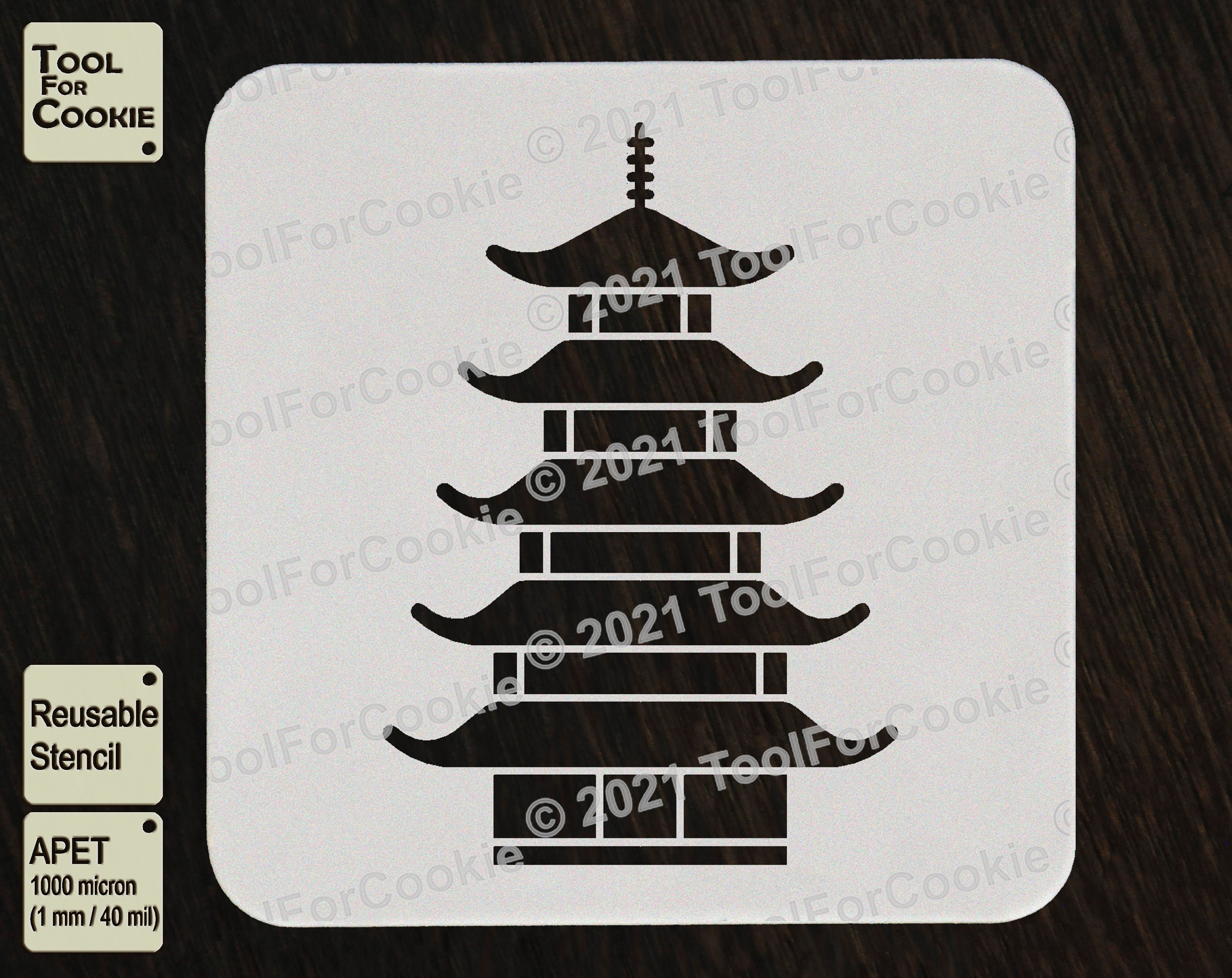 Asian Pagoda Stencil - Etsy