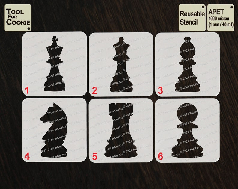 Chess Stencil Chess Pieces Stencil - Etsy