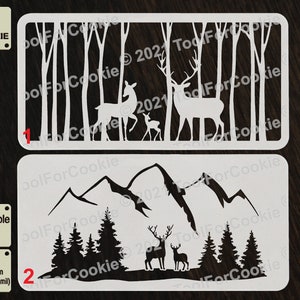 Stencil cervo nella foresta